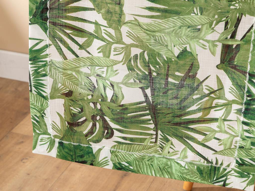 Tropical Polyester Runner 40x150 cm White - Green