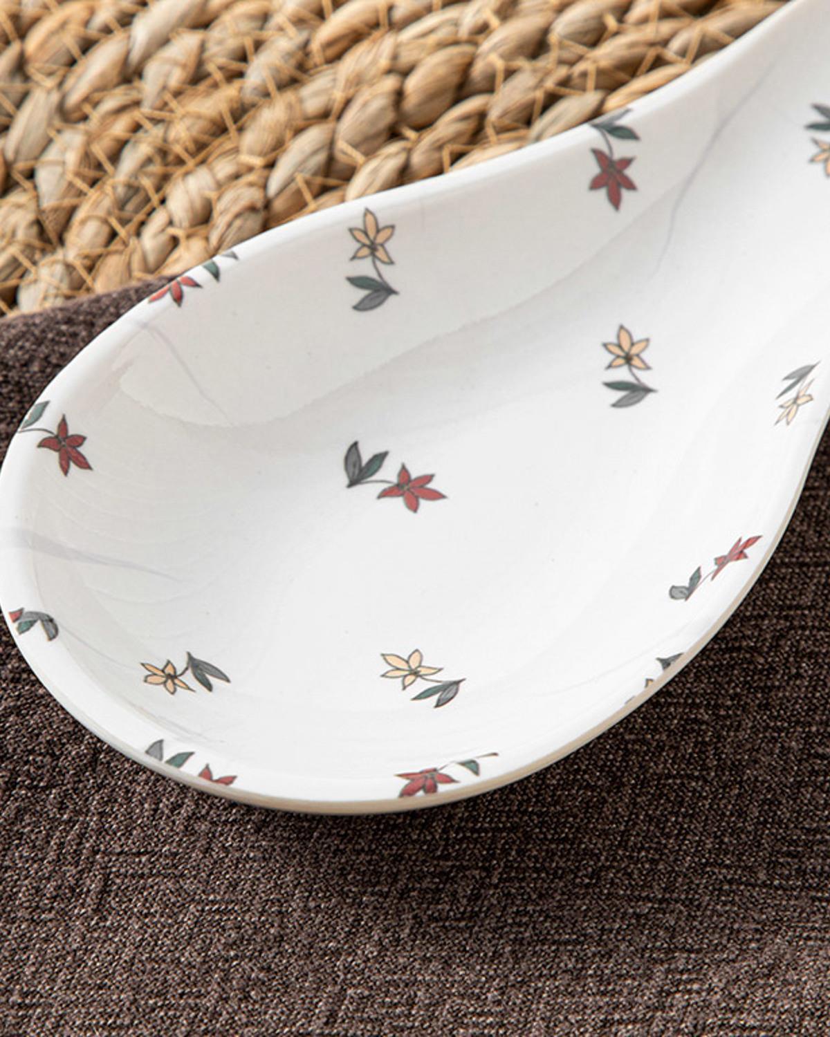 Unique Flowers Melamine Spoon Holder 23 cm Red-White