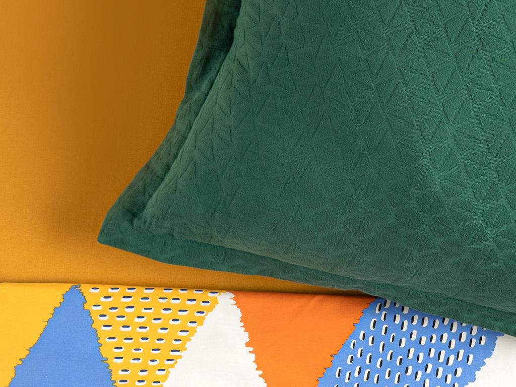 Unique Trine Jacquard În Relief Single Față De Pernă 70x70 cm Verde