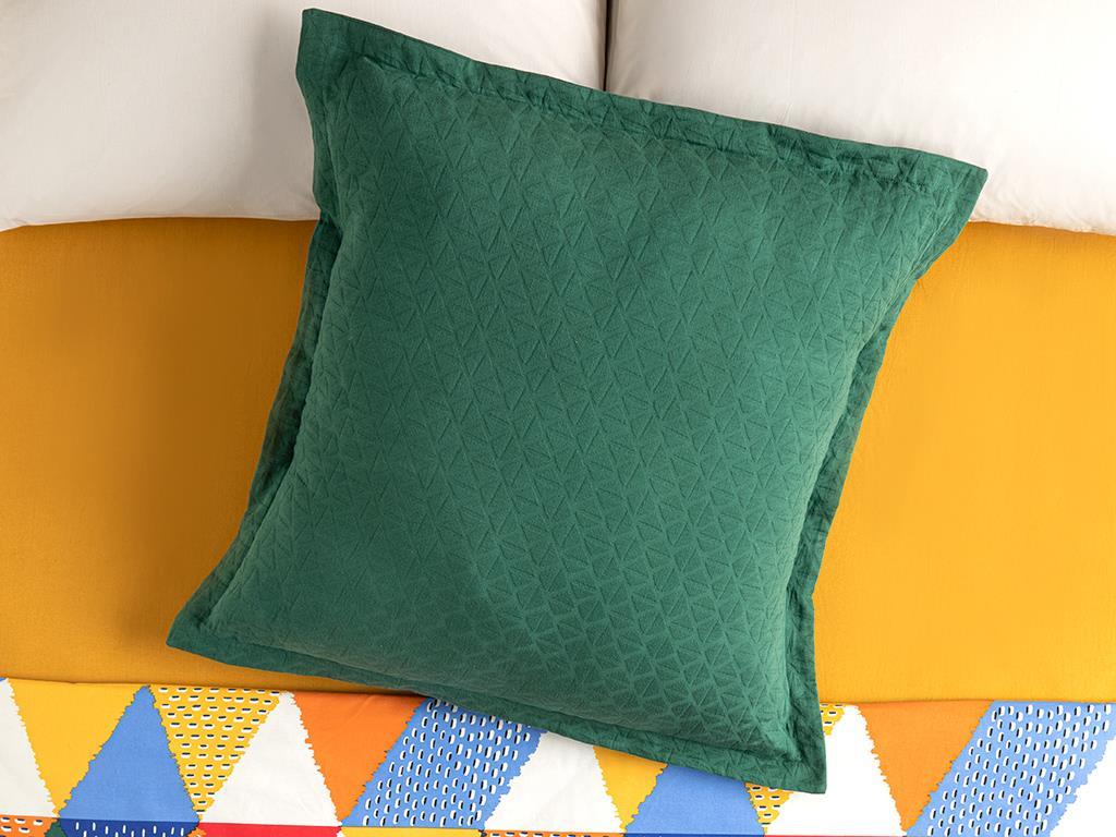 Unique Trine Jacquard În Relief Single Față De Pernă 70x70 cm Verde