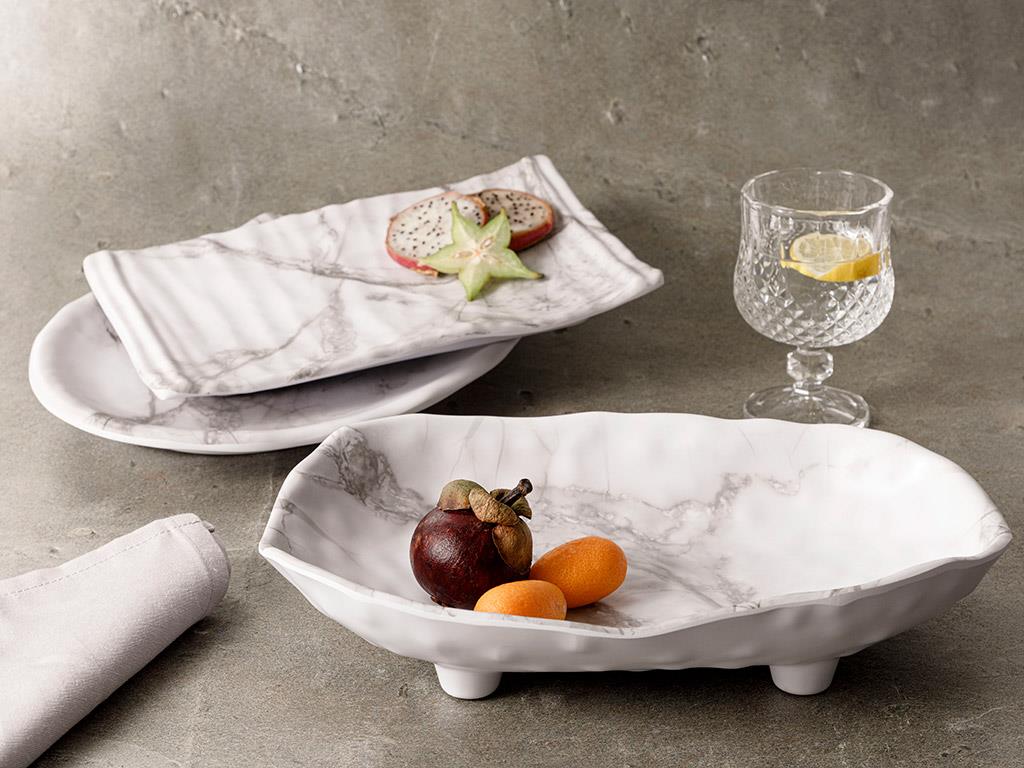 Urbann Melamine With Legs Service Plate White-Gray