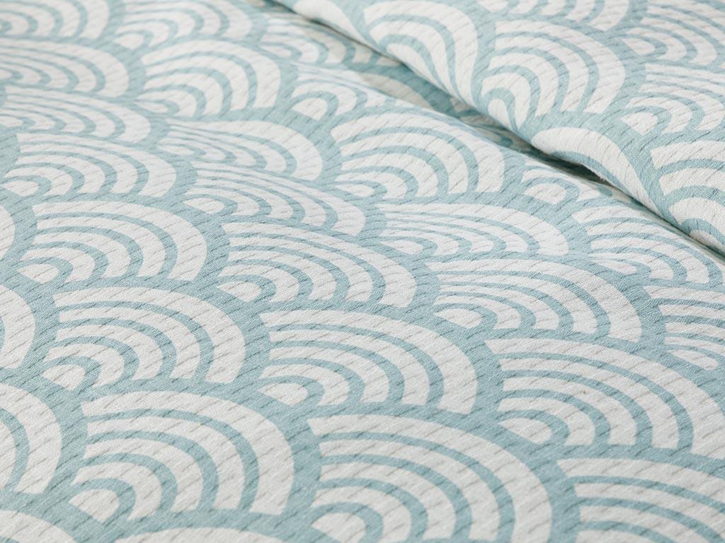Valurile mării  Cu imprimeu Pentru o persoana  CUVERTURĂ 150x220 cm Seledon,