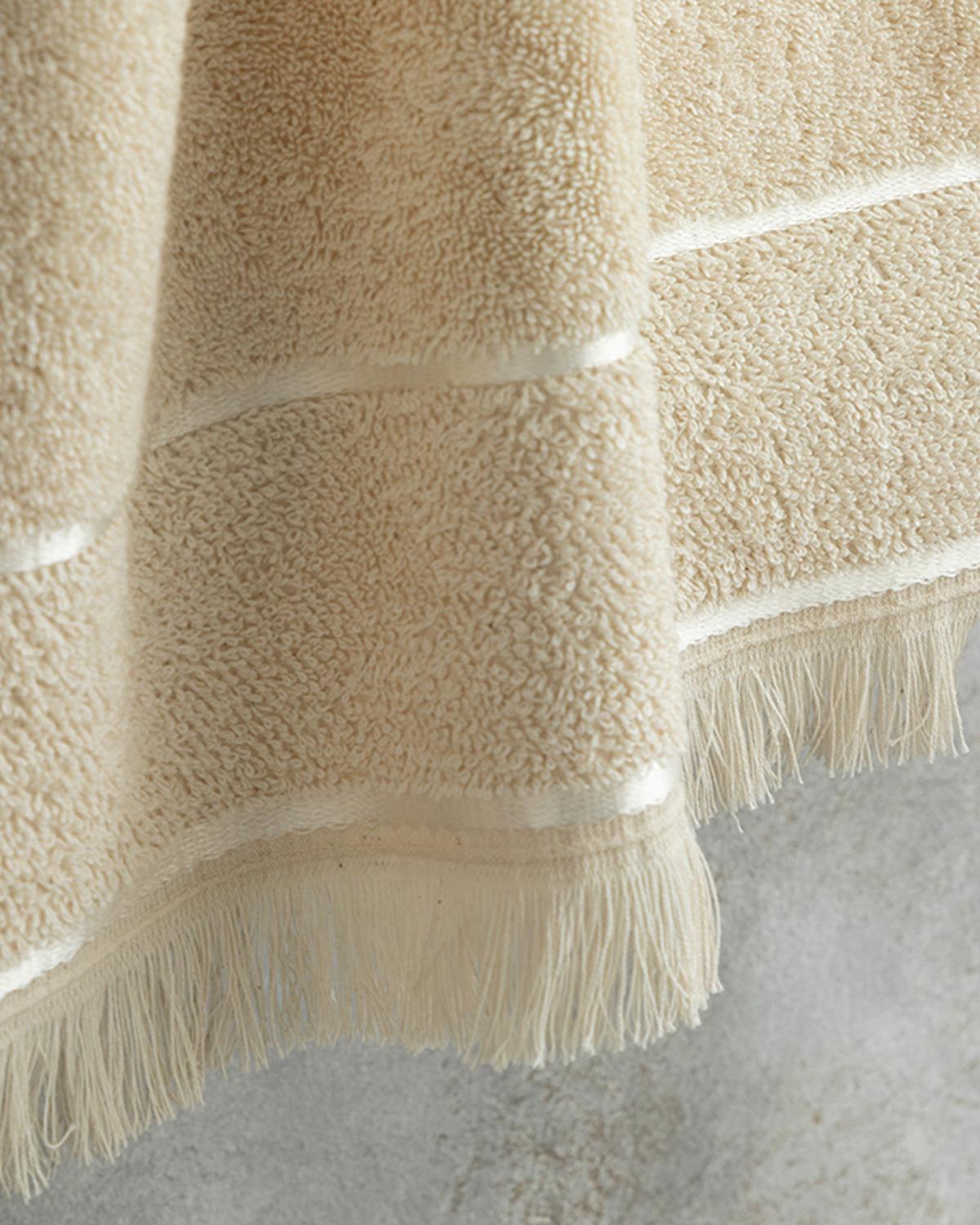 Vegan Cotton Face Towel 50x70 cm Beige