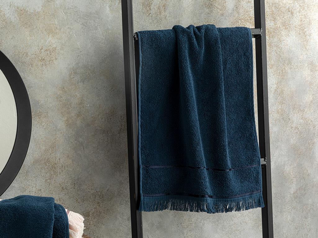 Vegan Cotton Face Towel 50x70 cm Dark Blue