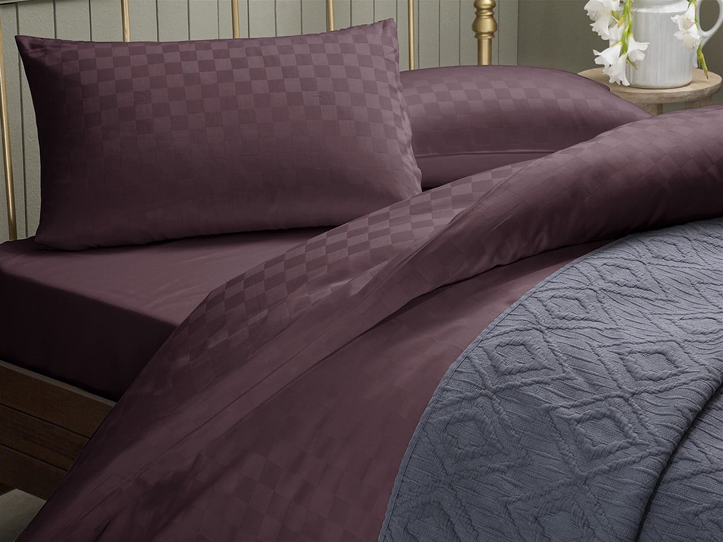 Verificare rustică  Persoană dublă 200x220 cm Damson