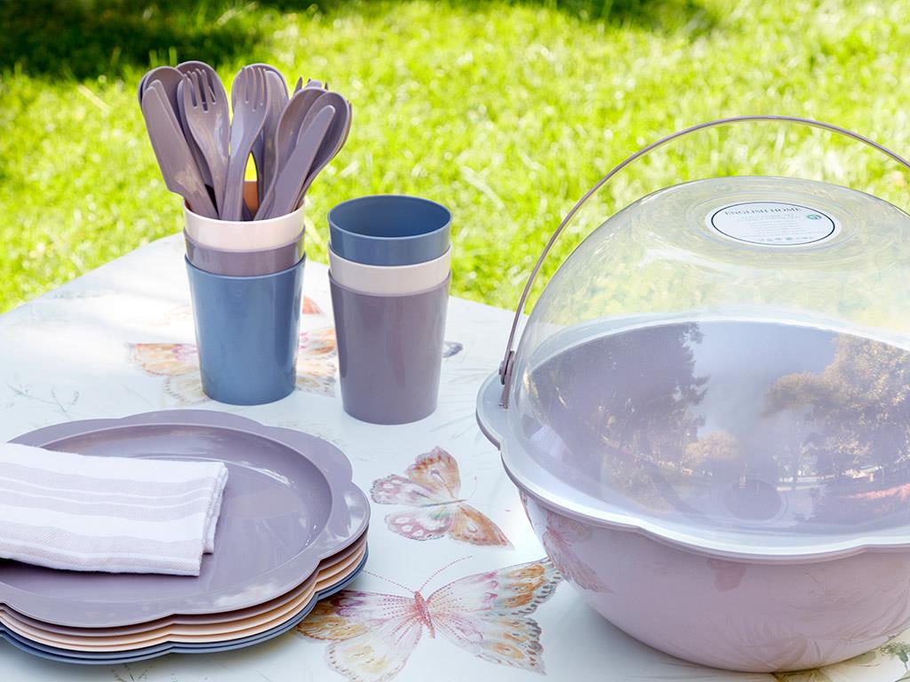 Rosy Life Plastic For 6 Persons Picnic Set 32 ParÃ§a Colored