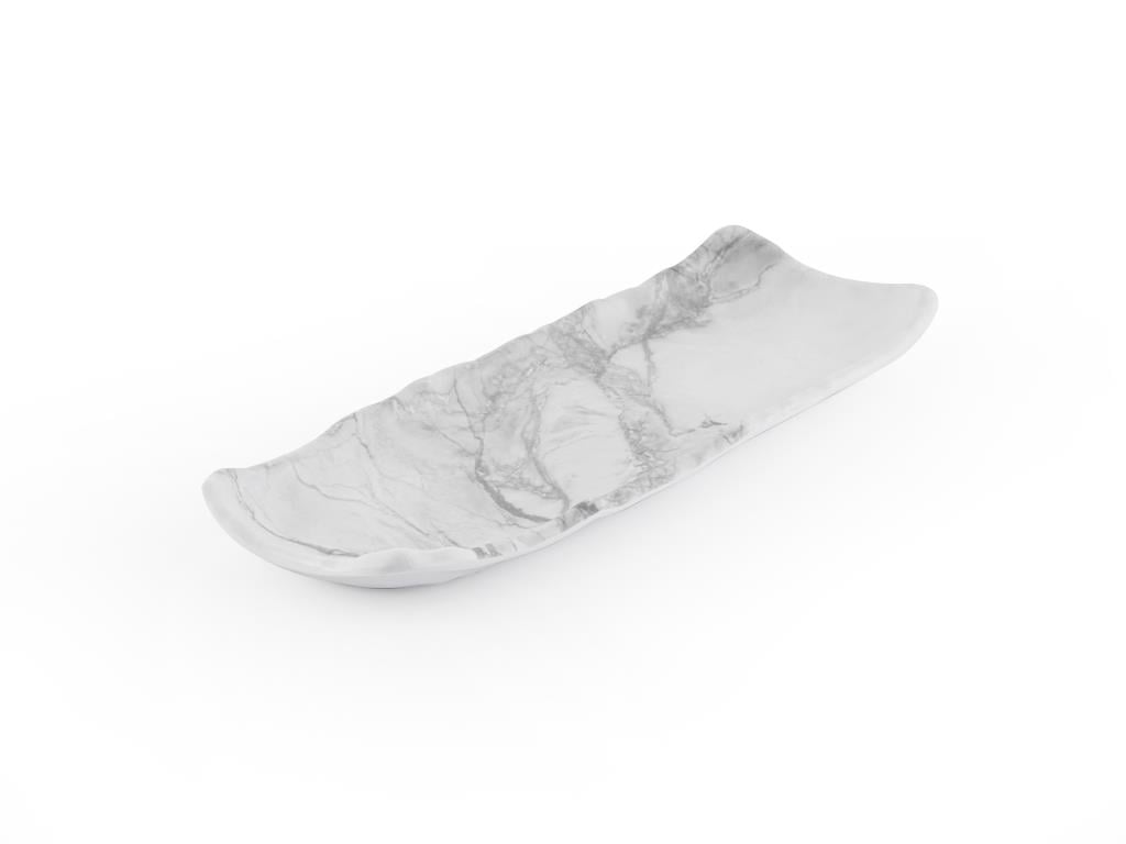 Vienna Melamine Long Service Plate White-Gray