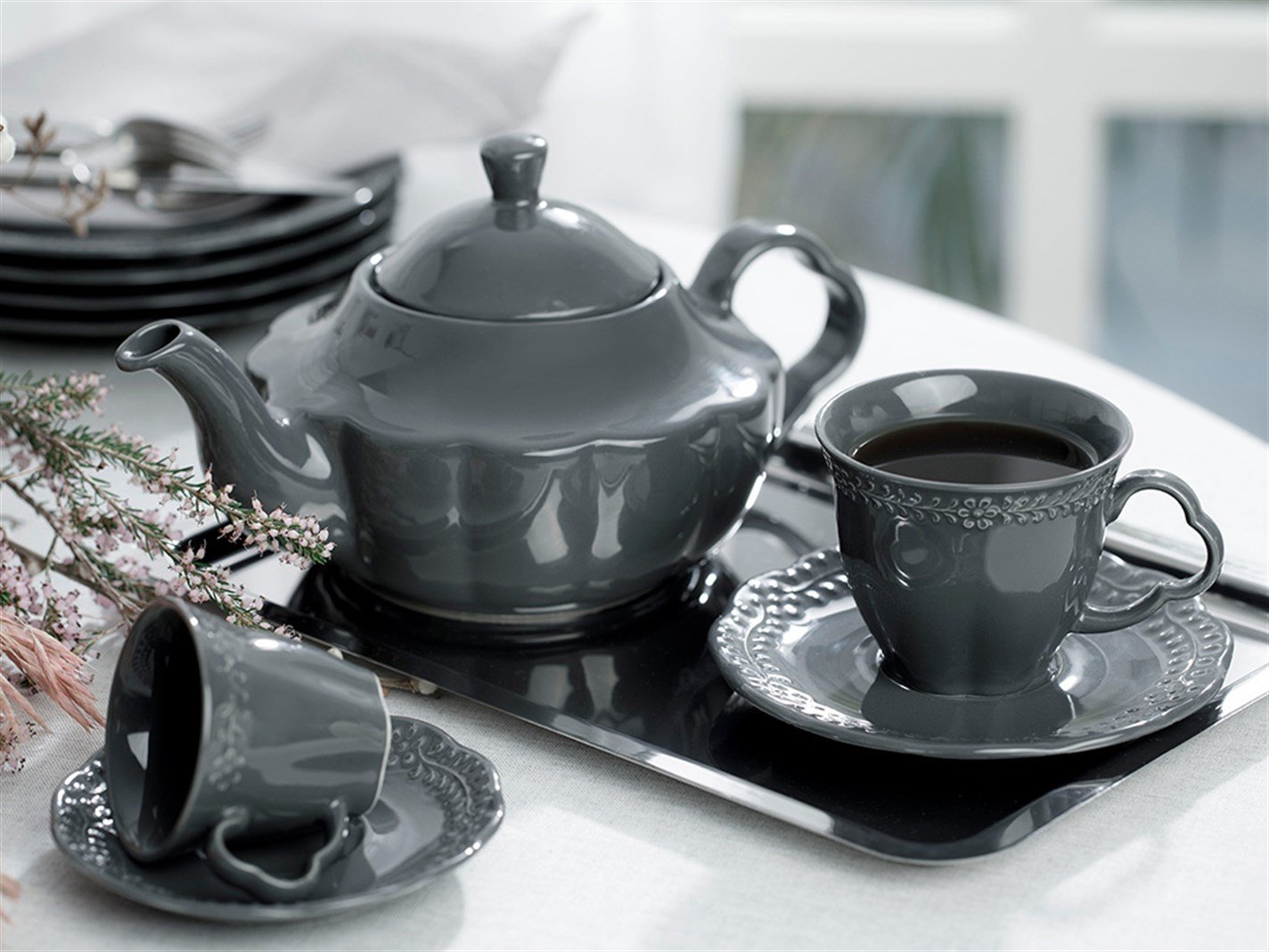 Viyana # 4 Parça 2 Kişilik 80 ml Anthracite