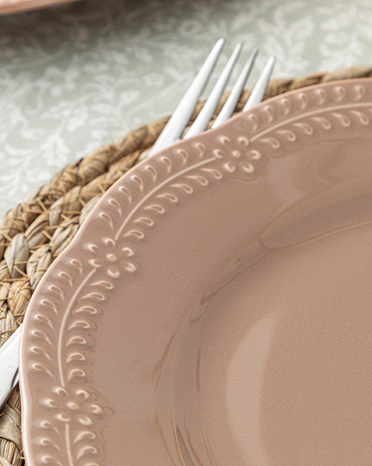 Viyana Porcelain Service Plate 27 cm Rose Color