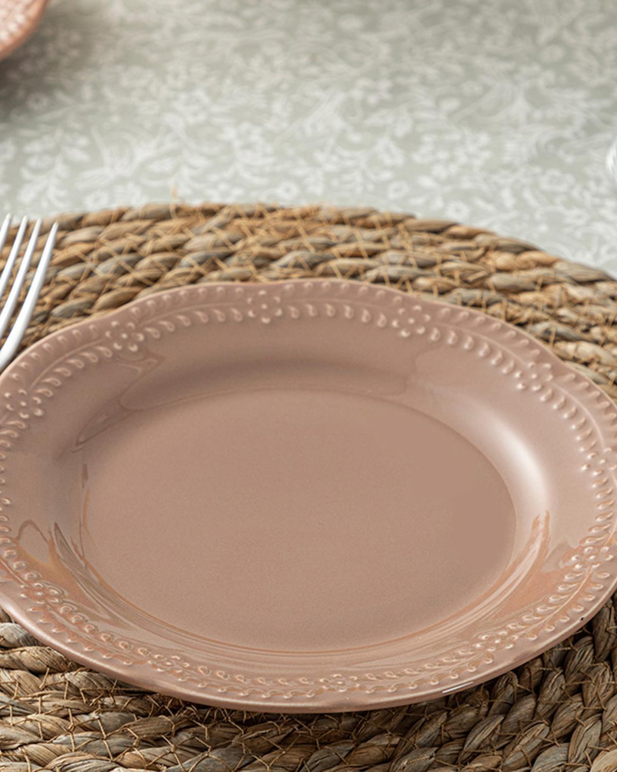 Viyana Porcelain Cake Plate 20 cm Rose Color