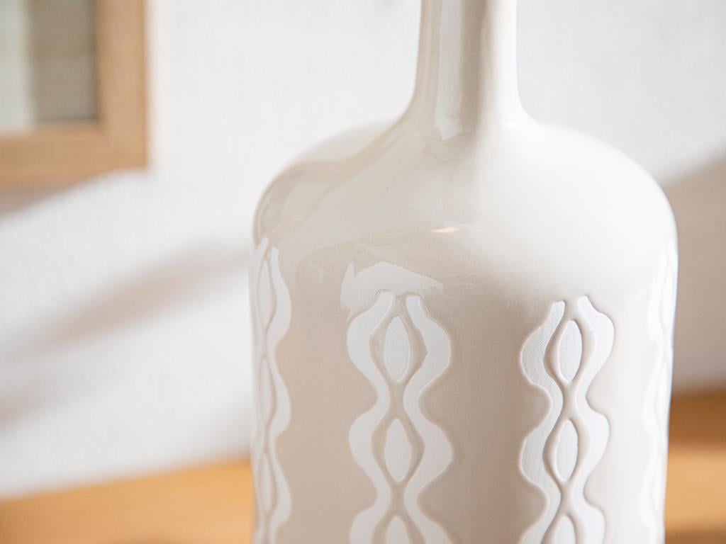 Waves Vază , 13.3*13.3*35 Cm, Crem