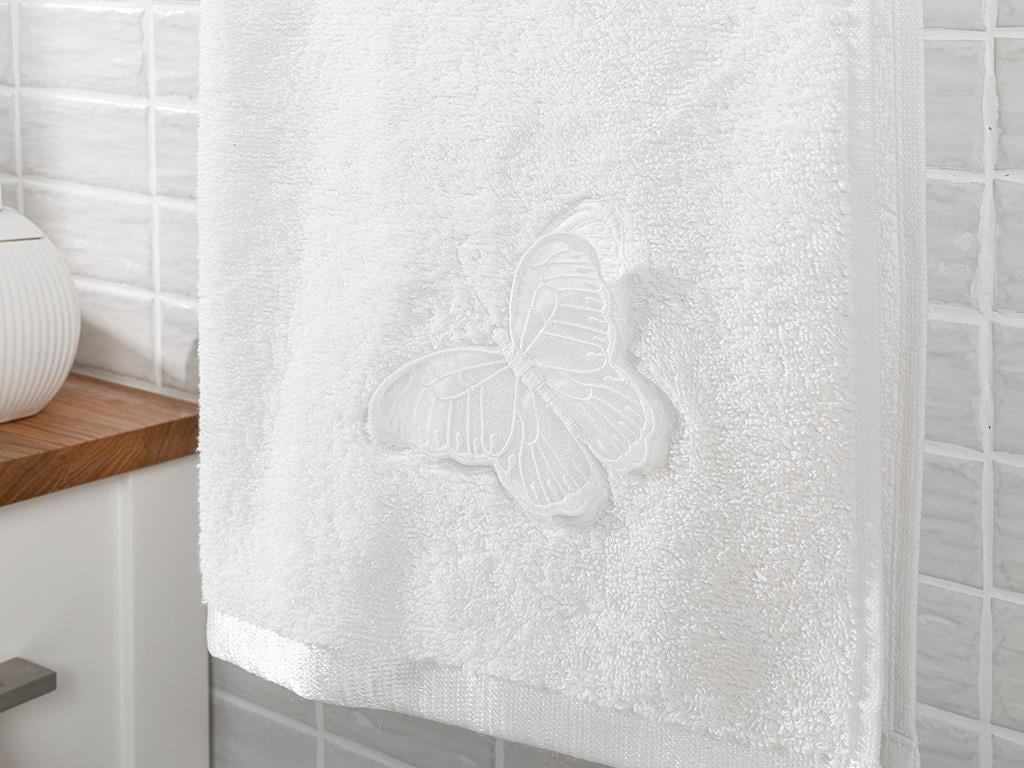 White Butterfly Cu Broderie Brodat Prosop De Față 50*80 Cm Cremă.