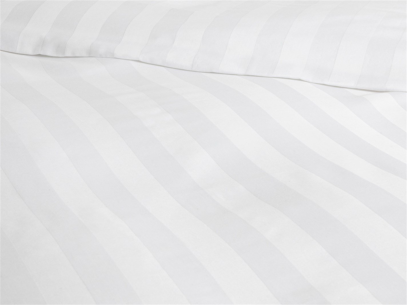 Wide Stripe 80 Tel / 200 Fire Count Persoană dublă 200x220 cm Alb