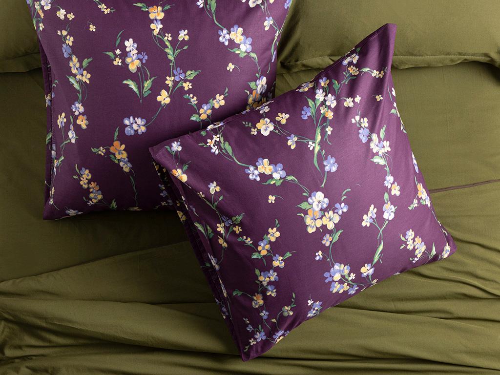 Wild Pansies Bumbac Set 2 Față De Pernă 65*65 Cm mov