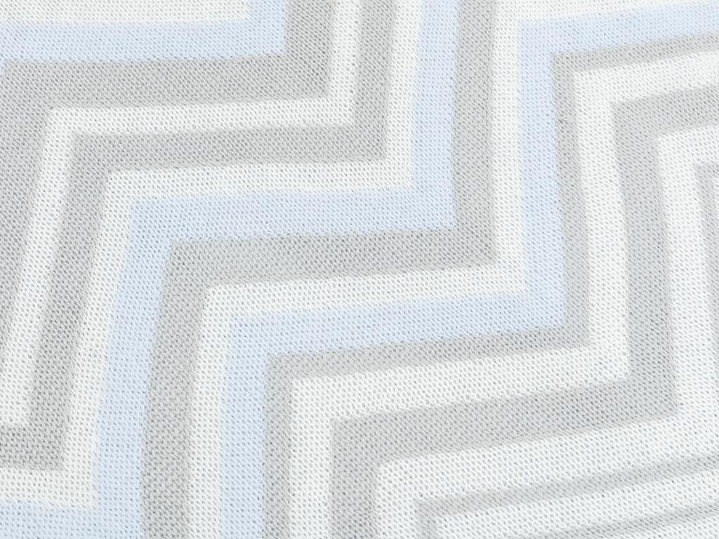 Zigzag Acril  PĂTURĂ TV 120x170 cm Albastru.