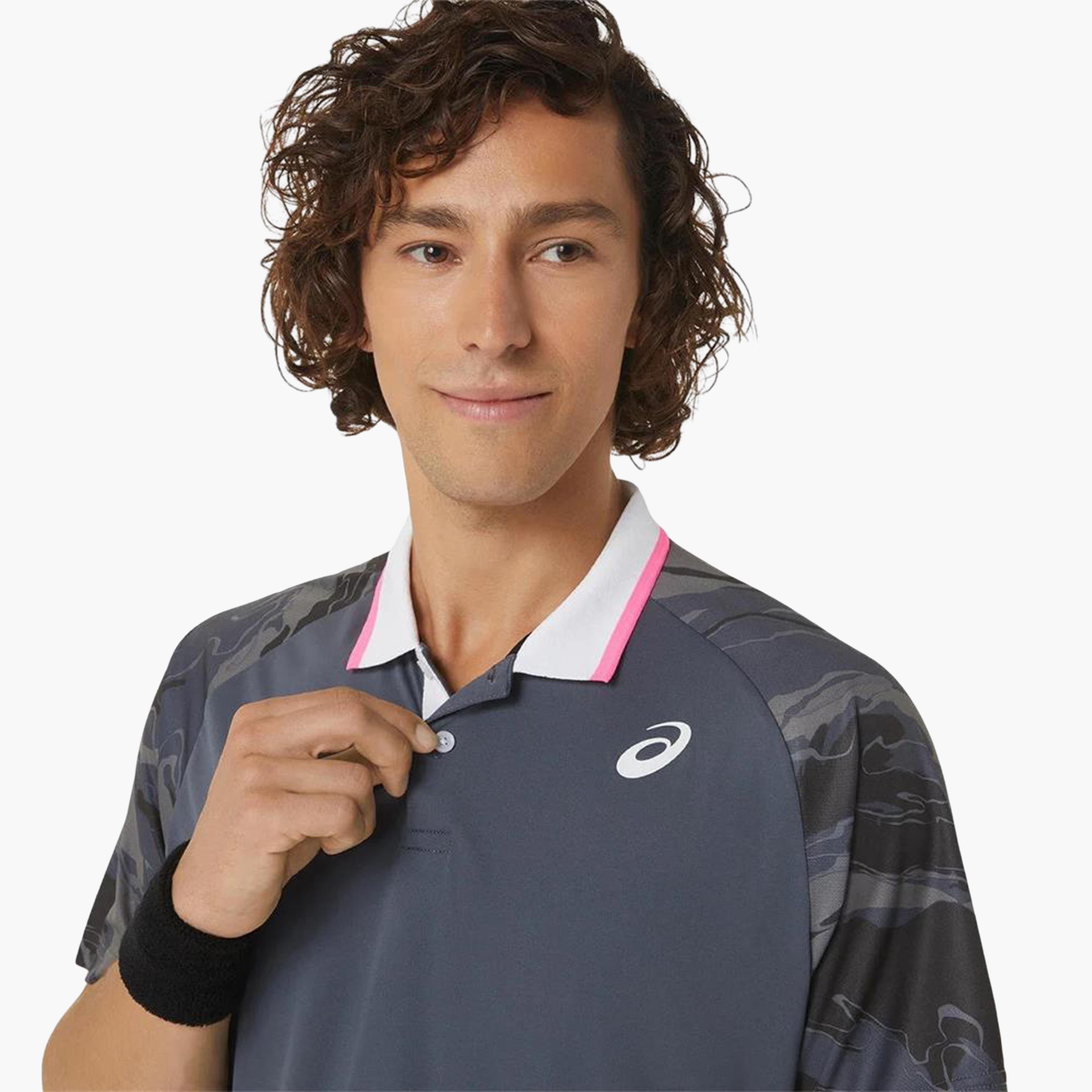 Asics Men Court Graphic Polo T-Shirt