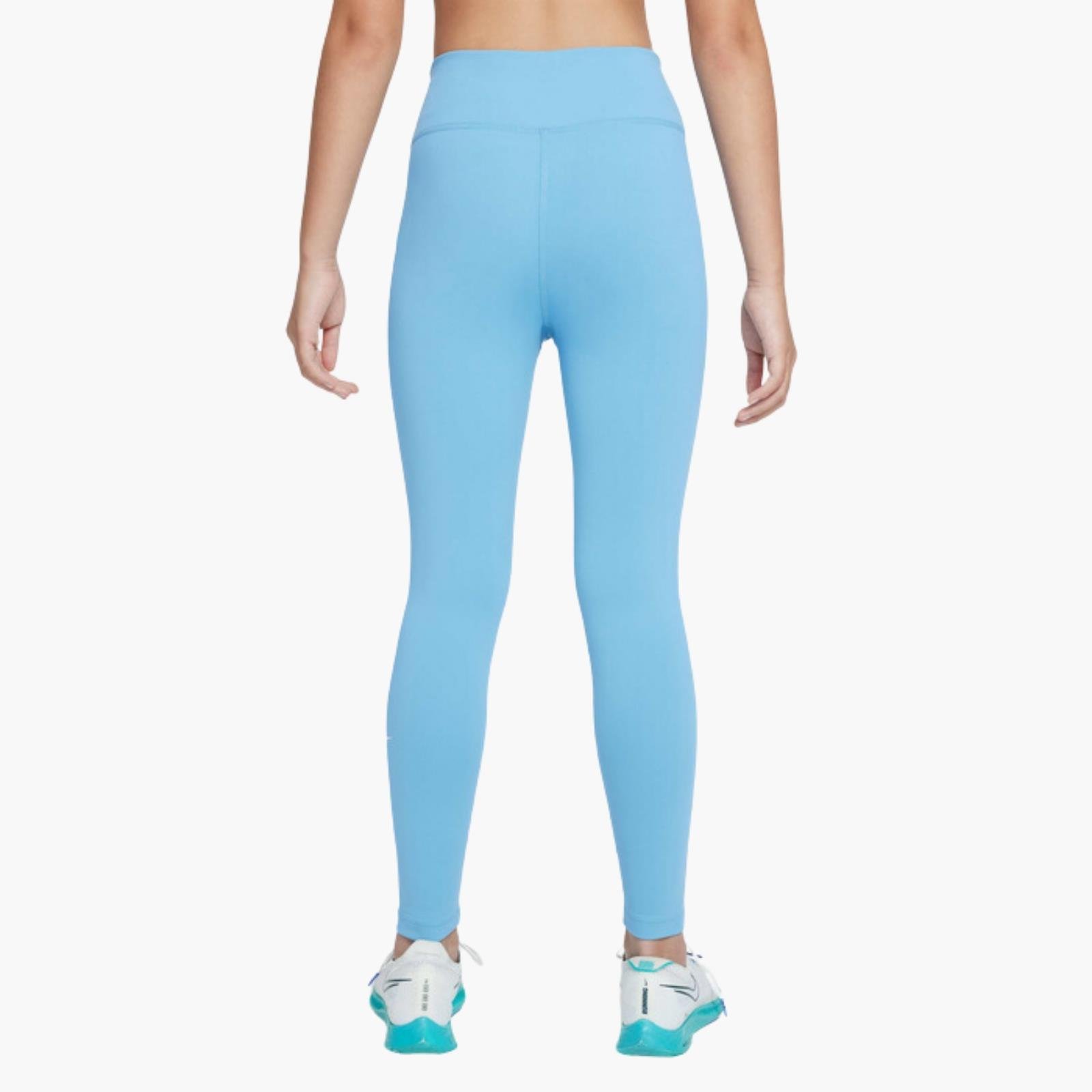 Nike One Dri-FIT Yüksel Bel Genç Kız Taytı - Mavi