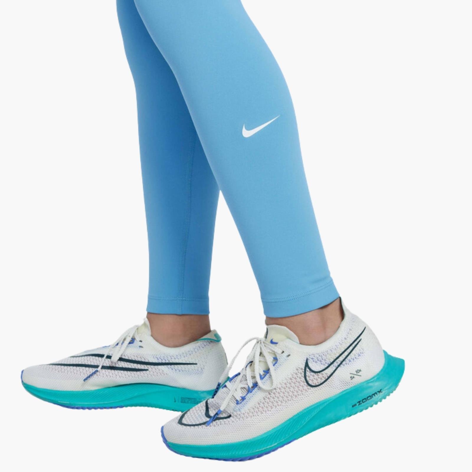 Nike One Dri-FIT Yüksel Bel Genç Kız Taytı - Mavi