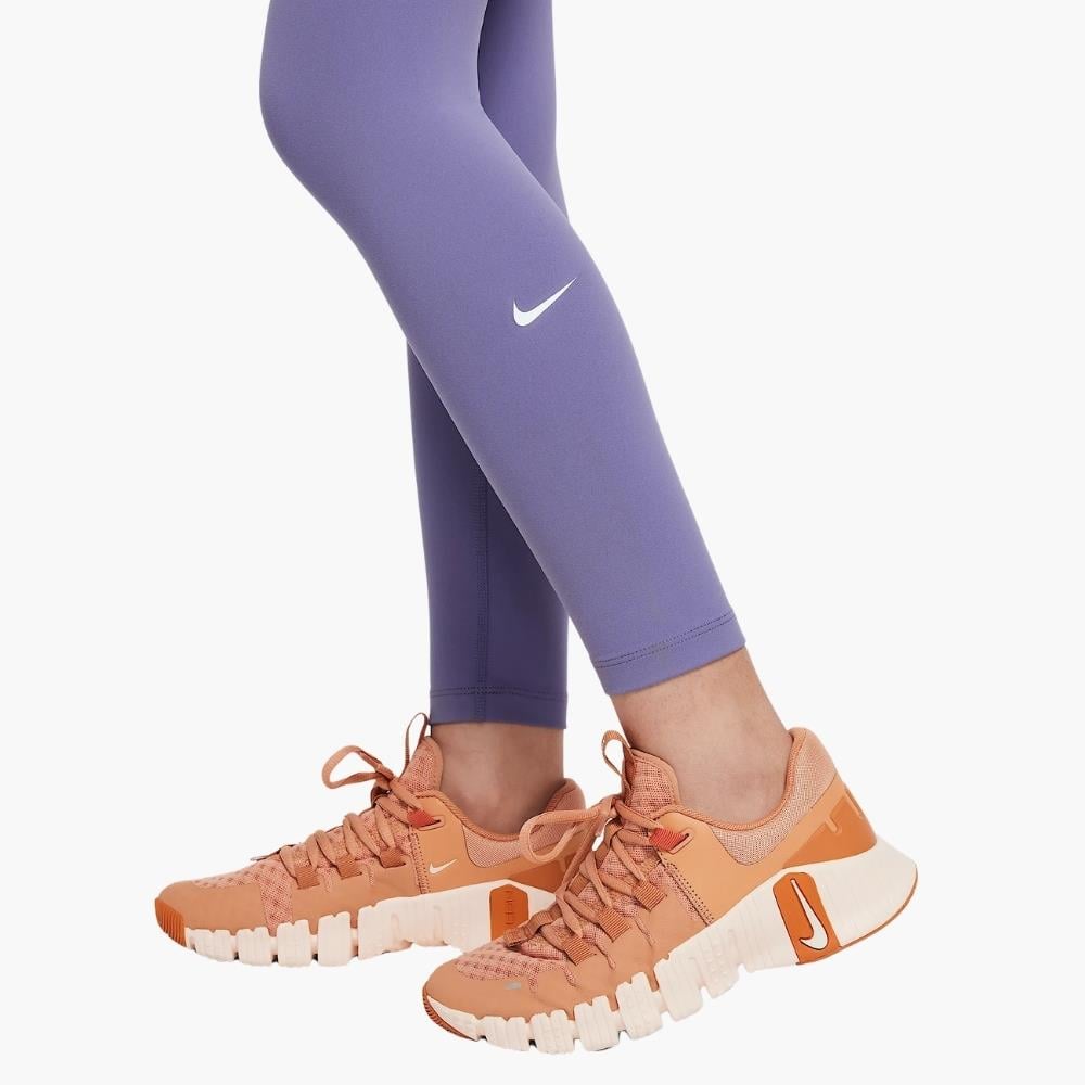 Nike One Dri-FIT Yüksel Bel Genç Kız Taytı - Lila