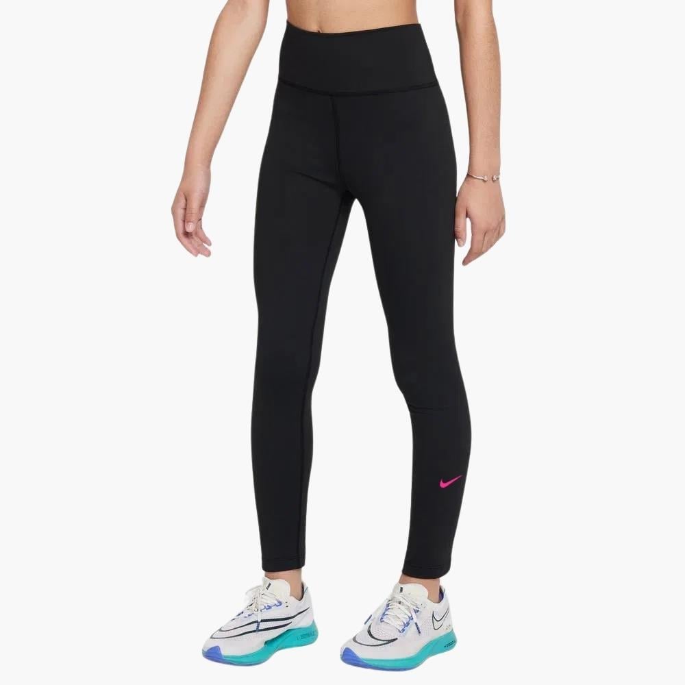Nike One Dri-FIT Yüksel Bel Genç Kız Taytı - Siyah