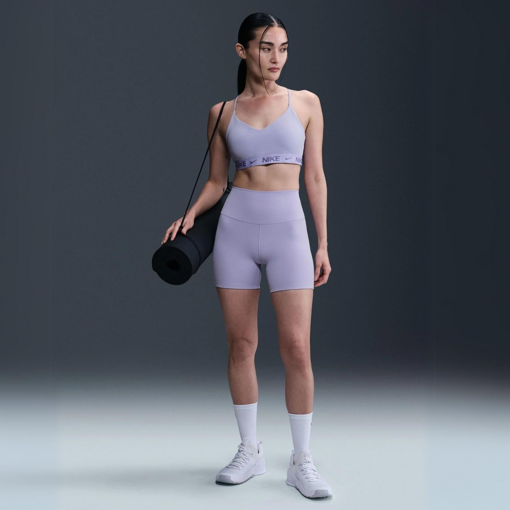 Nike One Yüksek Belli Şort 13 cm - Lila