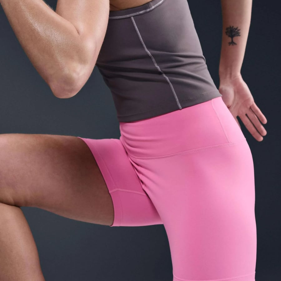 Nike One Yüksek Belli Şort 13 cm - Pembe