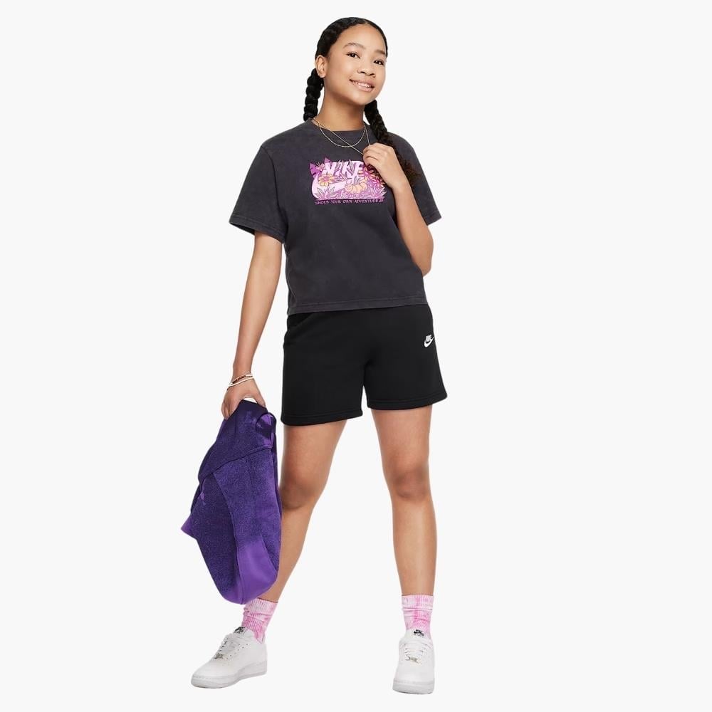 Nike Sportswear Club Fleece Genç Kız Örme Şort 13cm - Siyah
