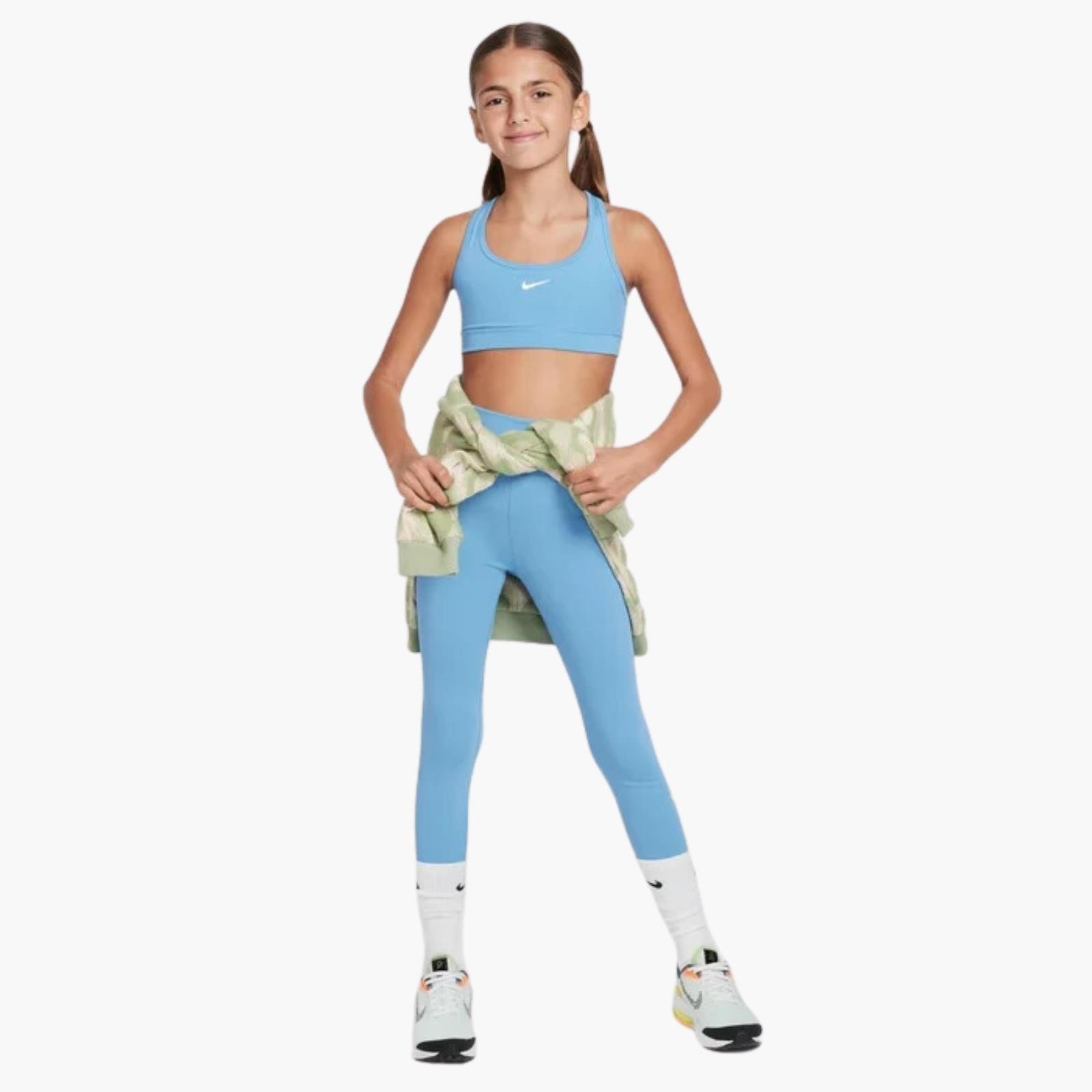 Nike Swoosh Genç Kız Spor Sütyeni - Mavi