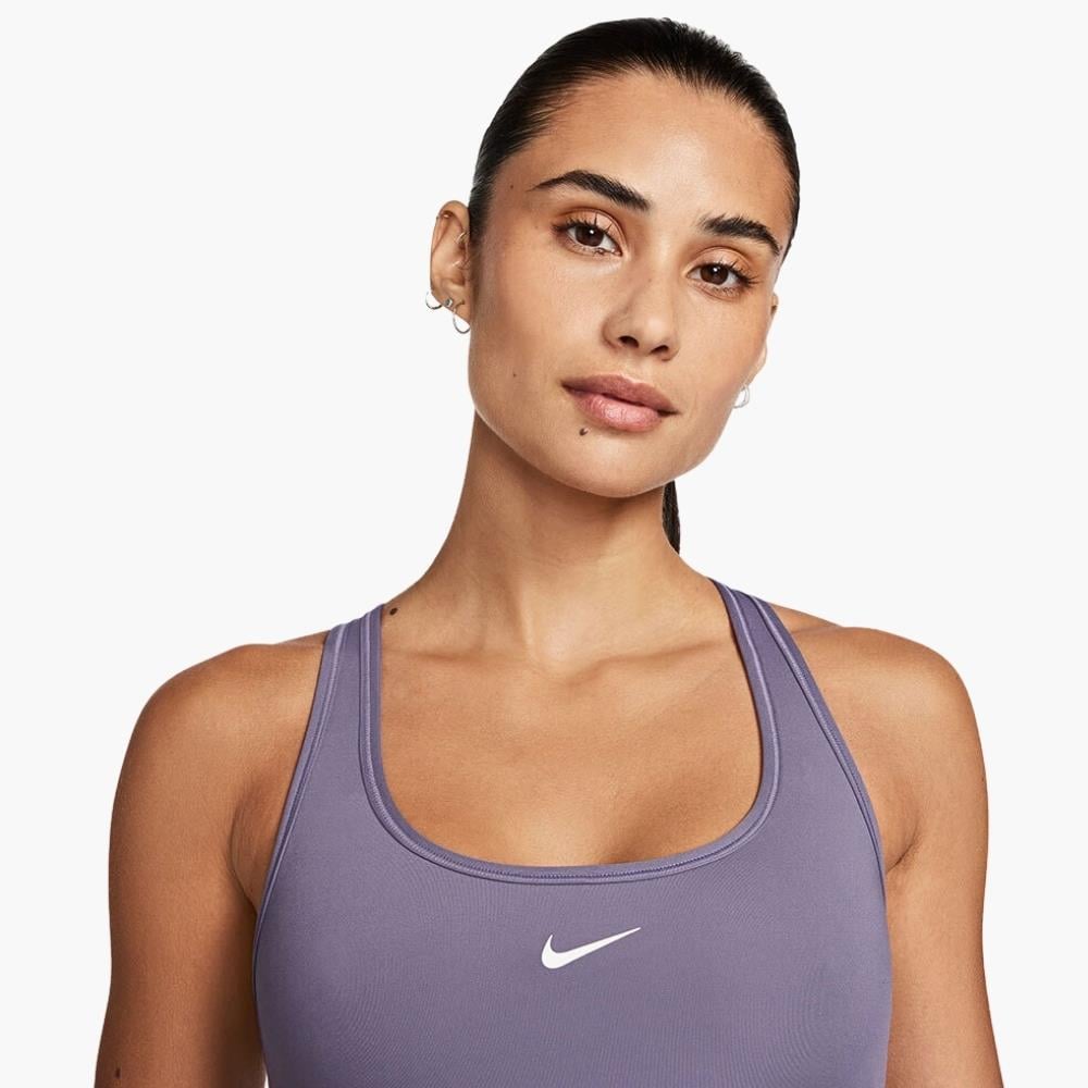 Nike Swoosh Light Support Dolgusuz Spor Sütyeni - Lila