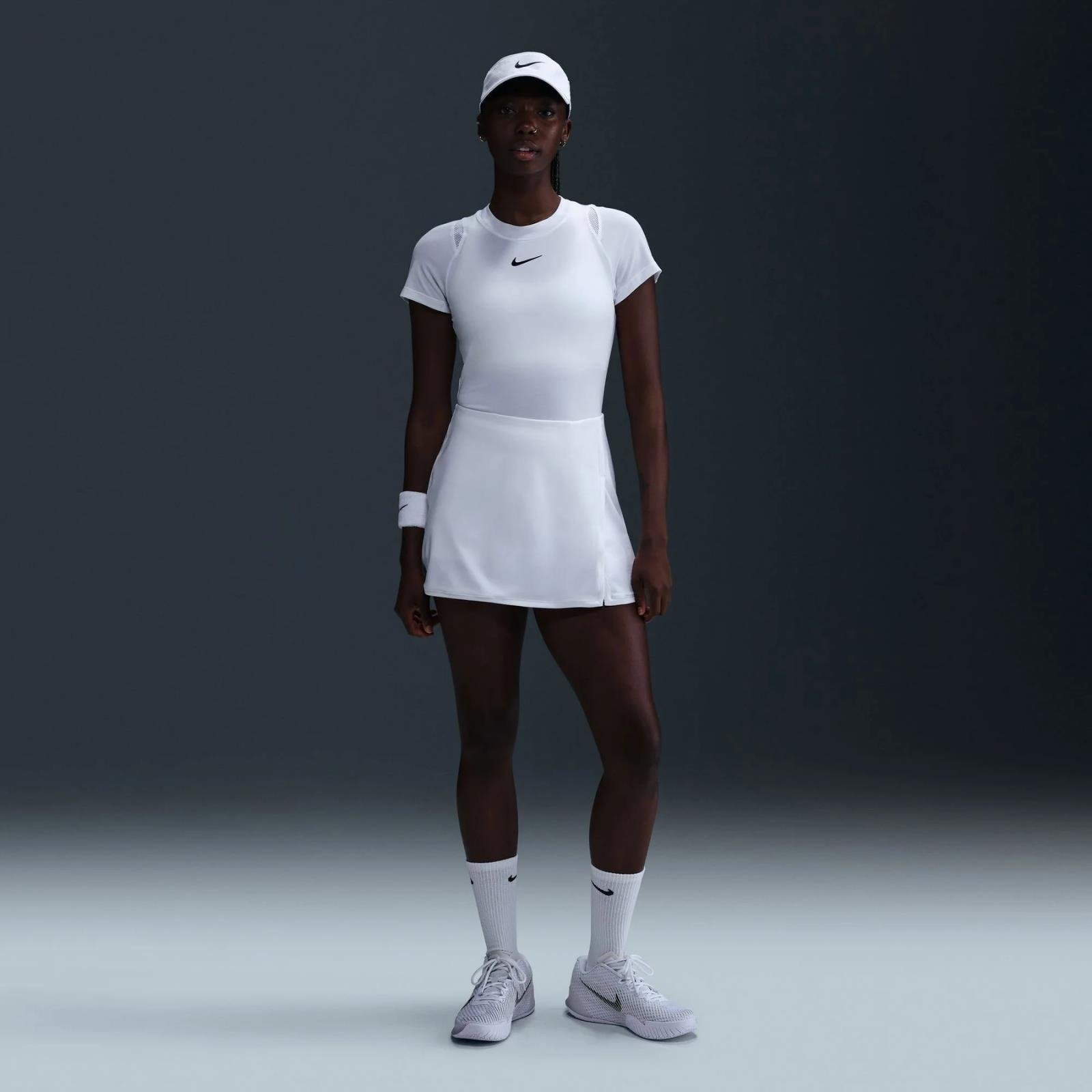 Nike Victory Dri-FIT Düz Tenis Eteği - Beyaz