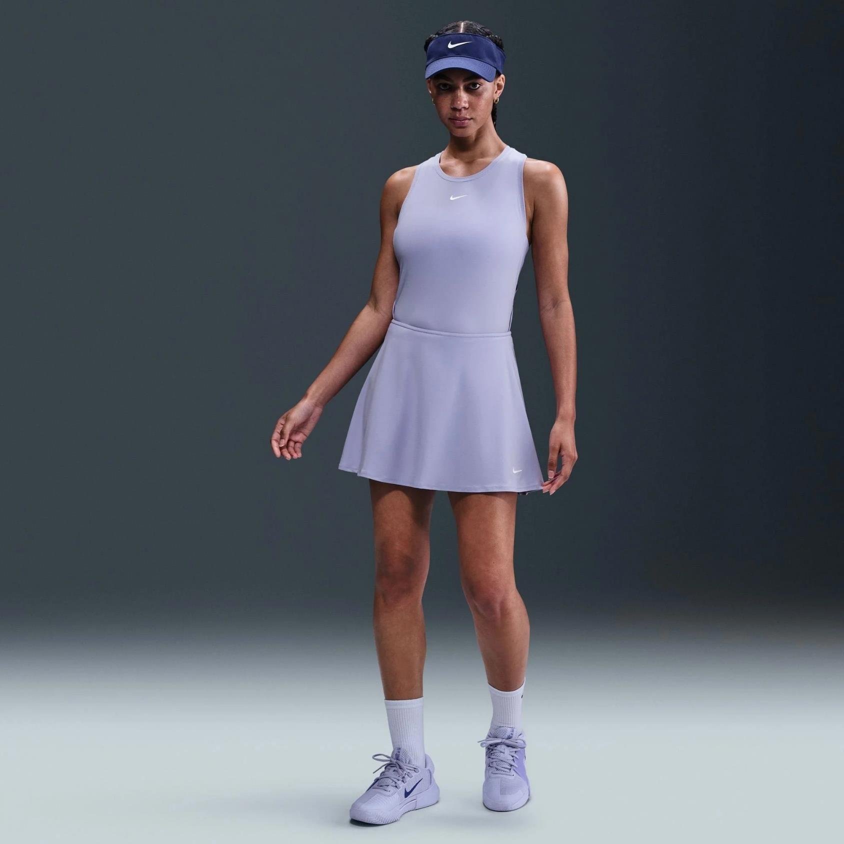 Nike Victory Dri-FIT Fırfırlı Tenis Eteği - Lila