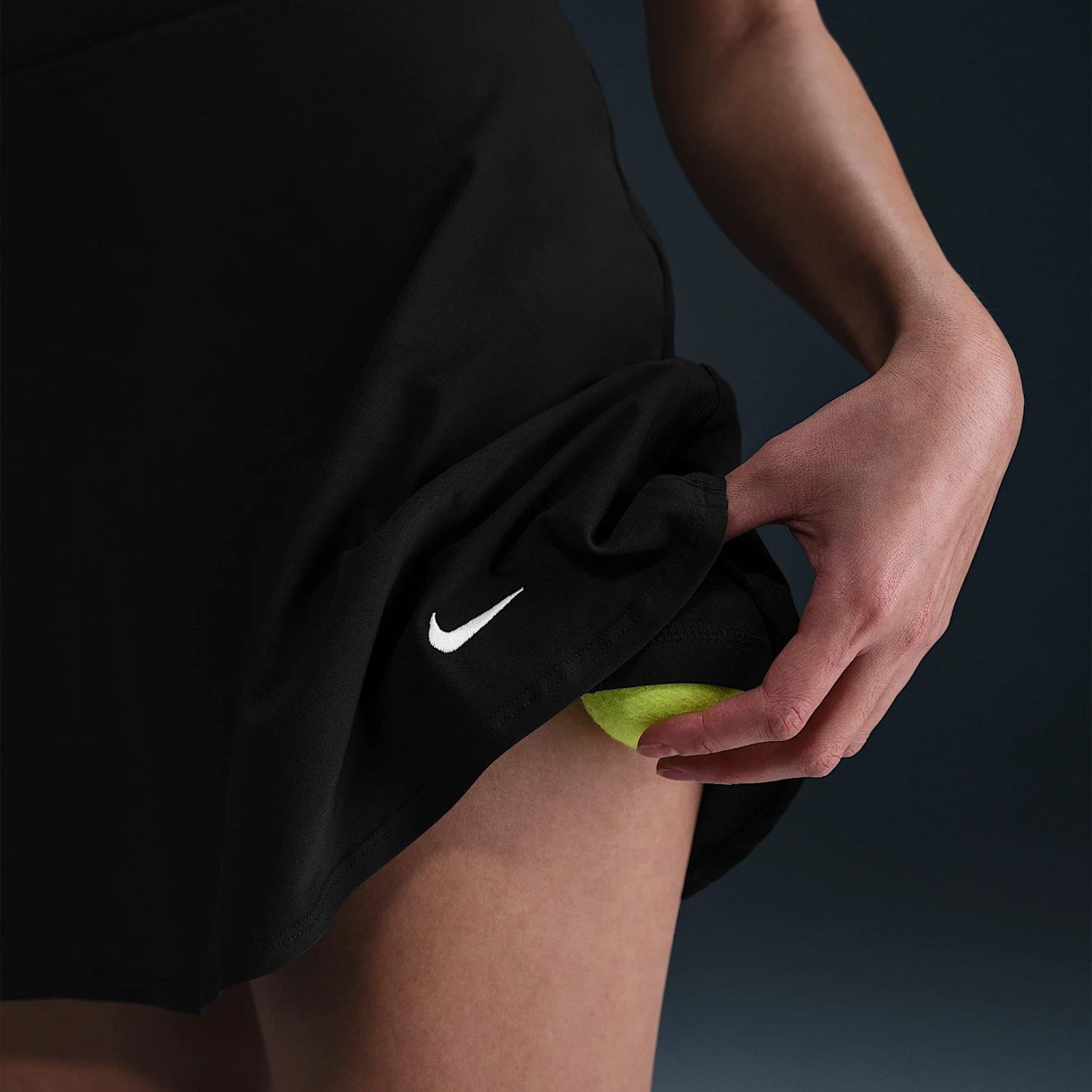 Nike Victory Dri-FIT Fırfırlı Tenis Eteği - Siyah