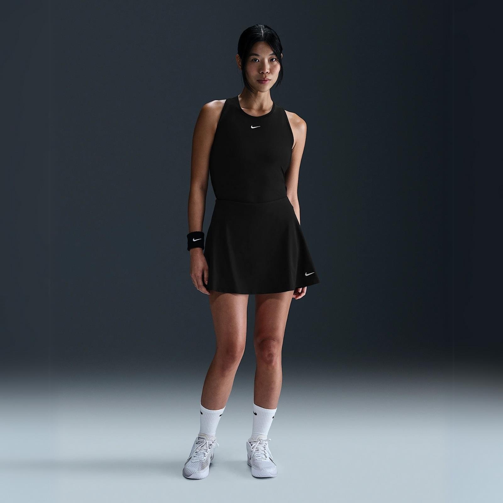 Nike Victory Dri-FIT Fırfırlı Tenis Eteği - Siyah