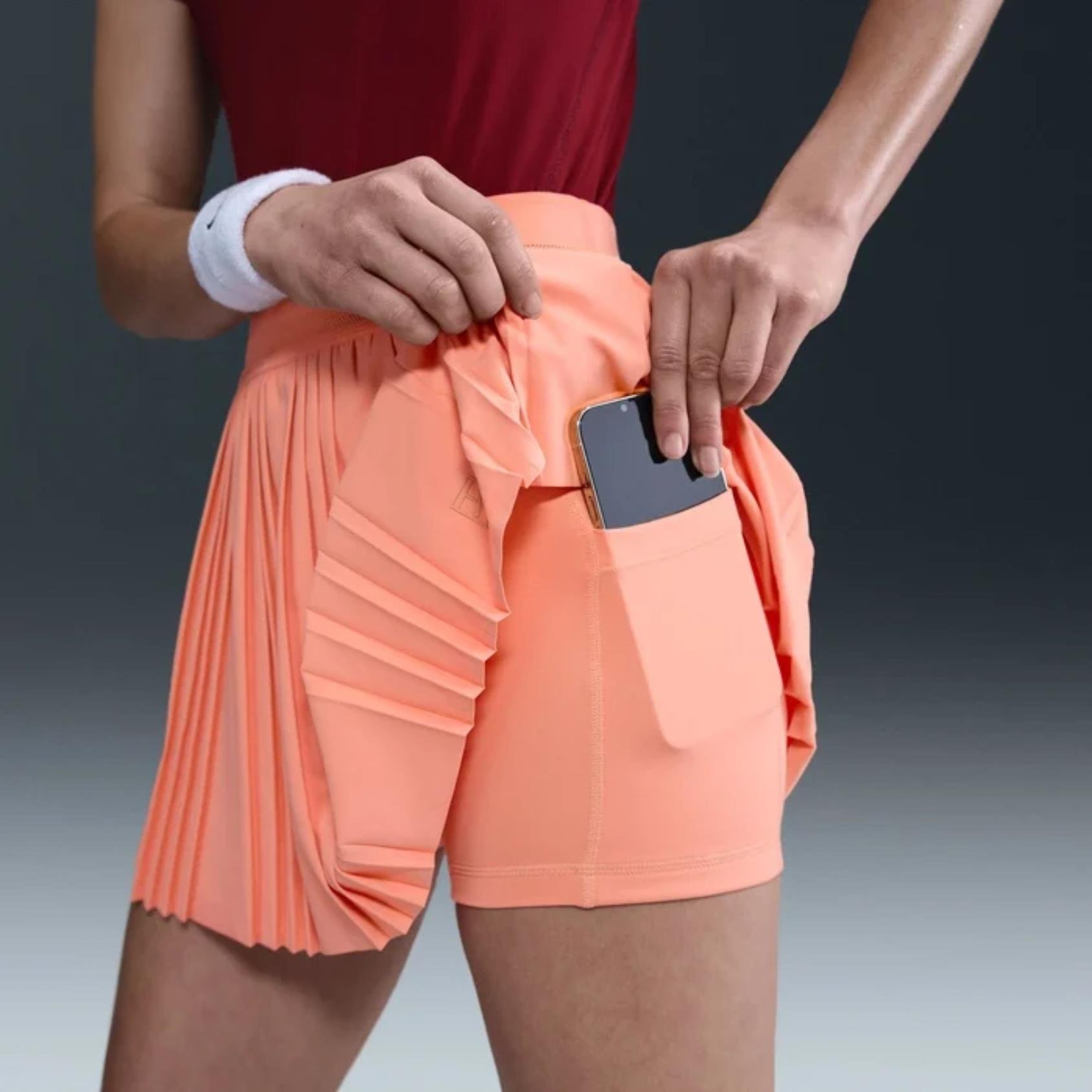 NikeCourt Advantage Dri-FIT Pileli Tenis Eteği - Somon