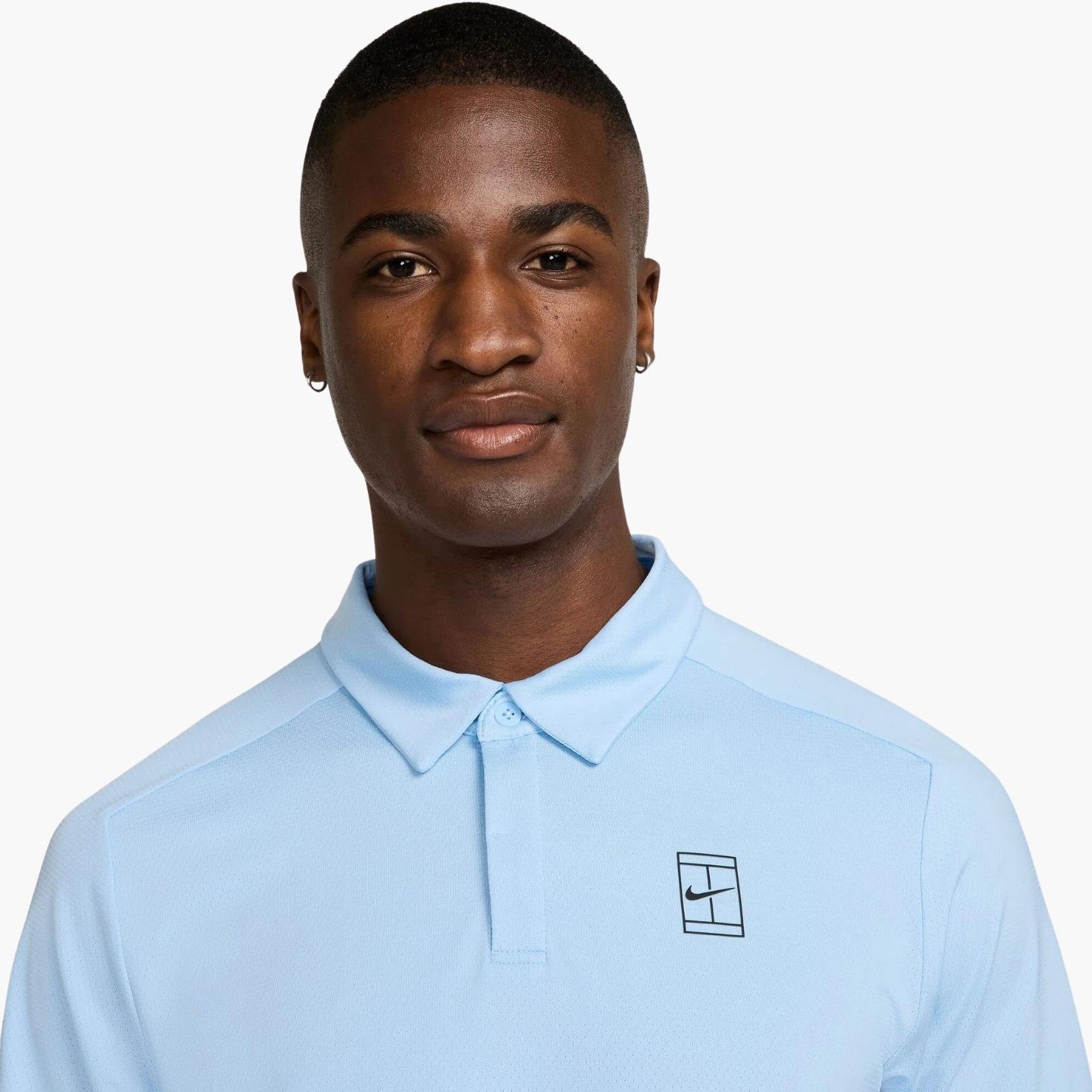 NikeCourt Advantage Dri-FIT Polo Yaka Tenis T-Shirt - Mavi
