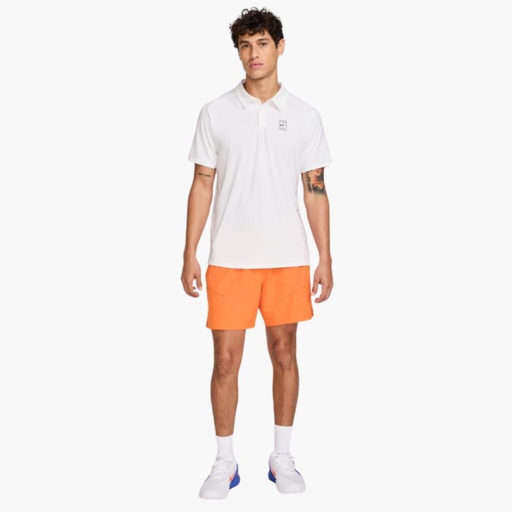 NikeCourt Advantage Dri-FIT Polo Yaka Tenis T-Shirt - Beyaz