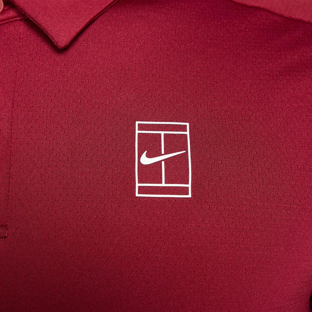 NikeCourt Advantage Dri-FIT Polo Yaka Tenis T-Shirt - Bordo