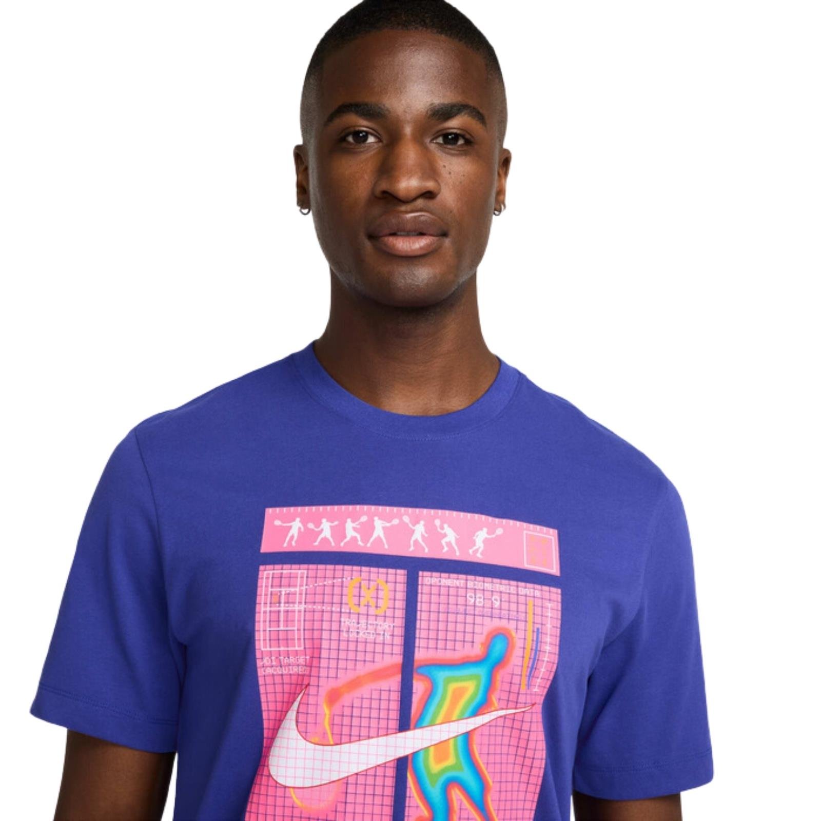 NikeCourt Dri-FIT Grafik Baskı Tenis T-Shirt - Lacivert / Mor
