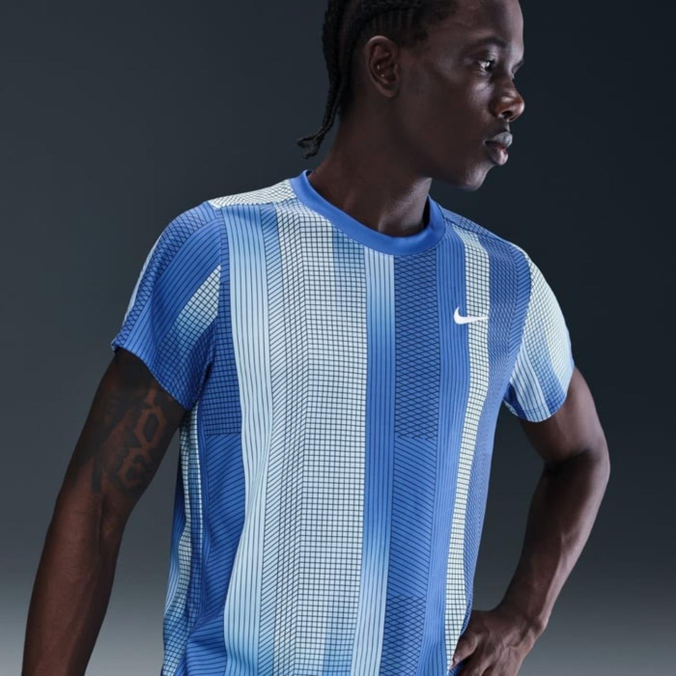 NikeCourt Dri Fit Victory Printed T-Shirt - Mavi