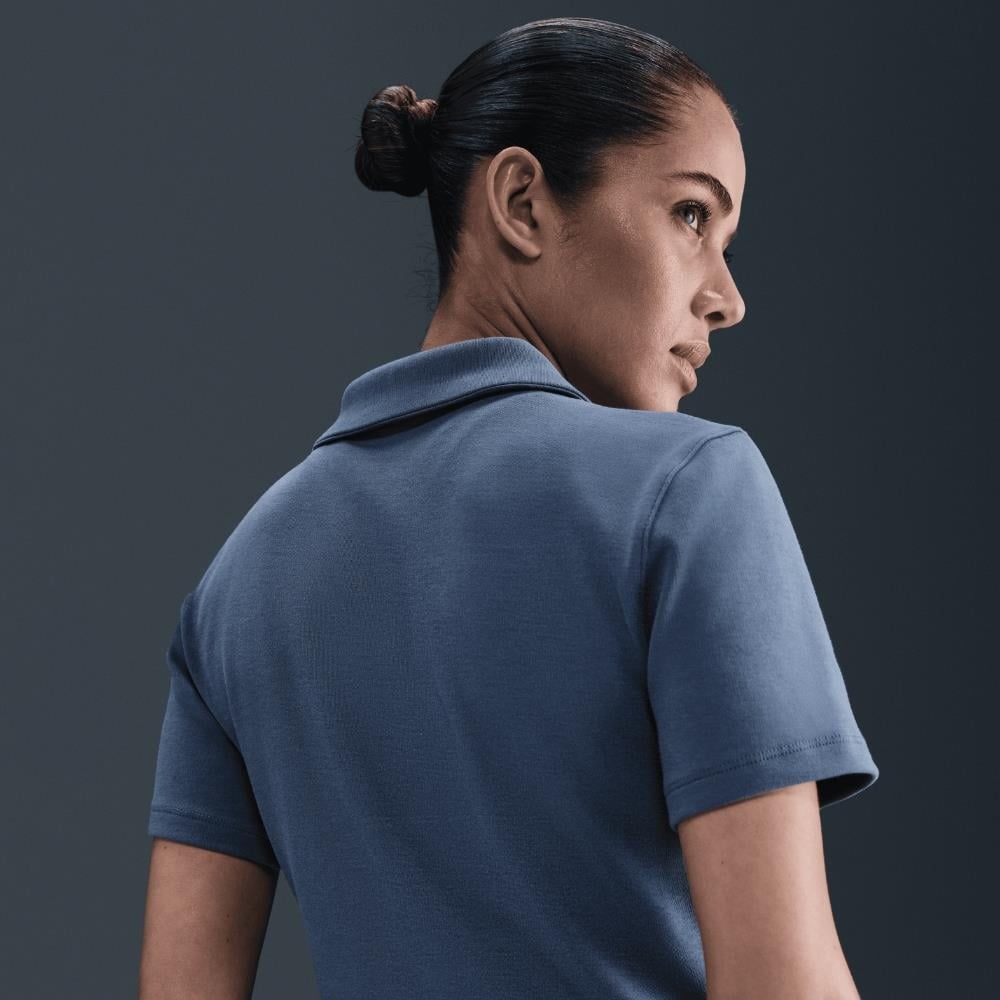 NikeCourt Heritage Crop Polo Tenis T-Shirt - Mavi