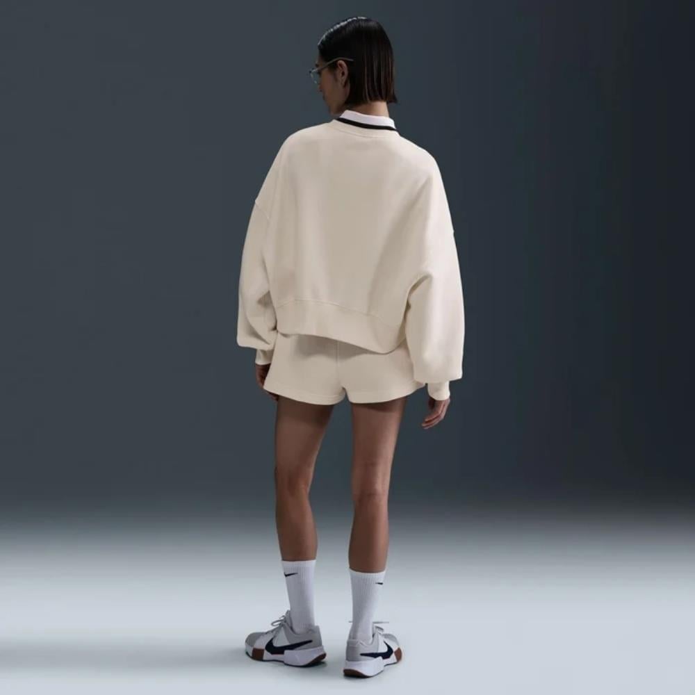 NikeCourt Phoenix Yüksek Bel Bol Şort - Krem