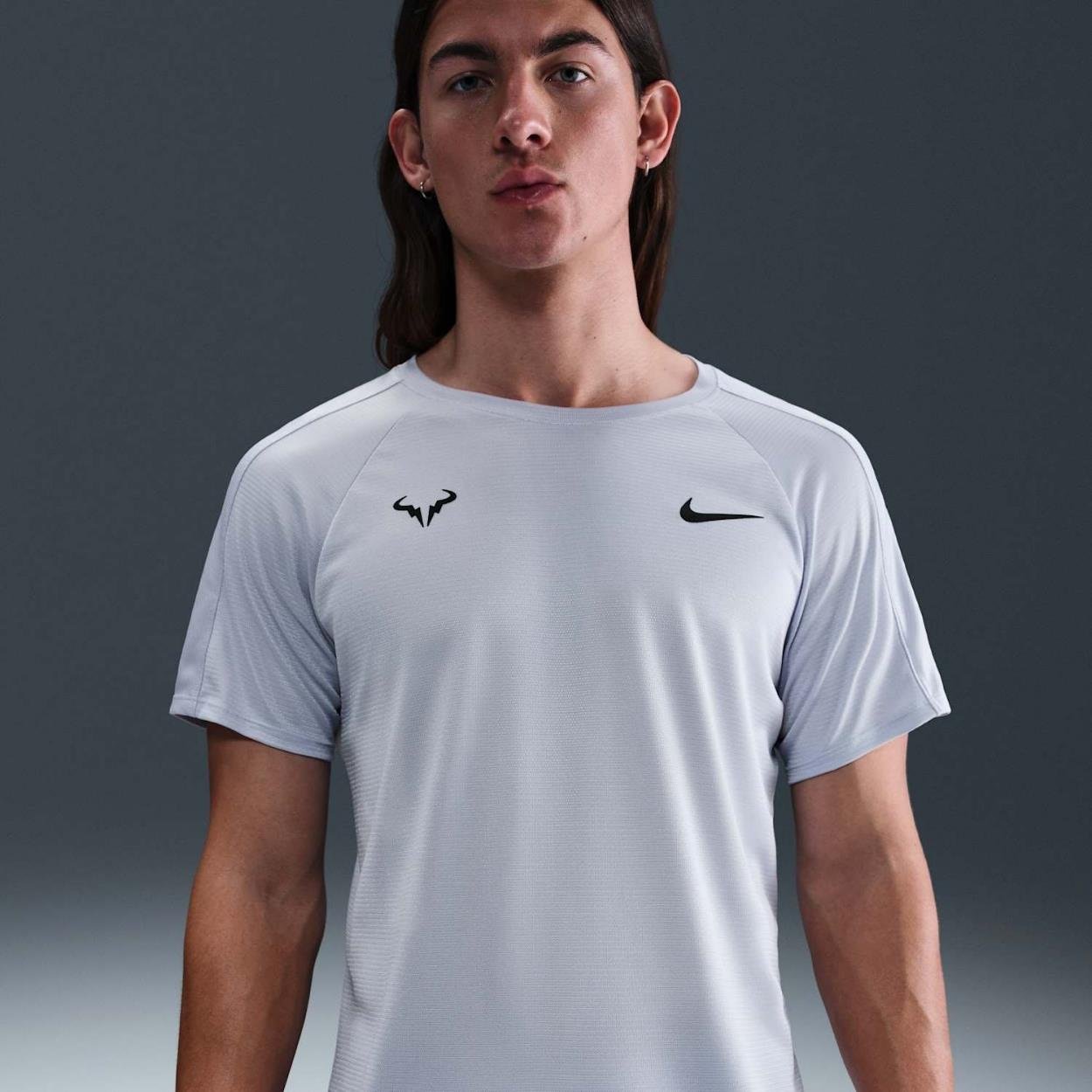 Rafa Nike Dri-FIT ADV Tenis T-Shirt - Gri Mavi