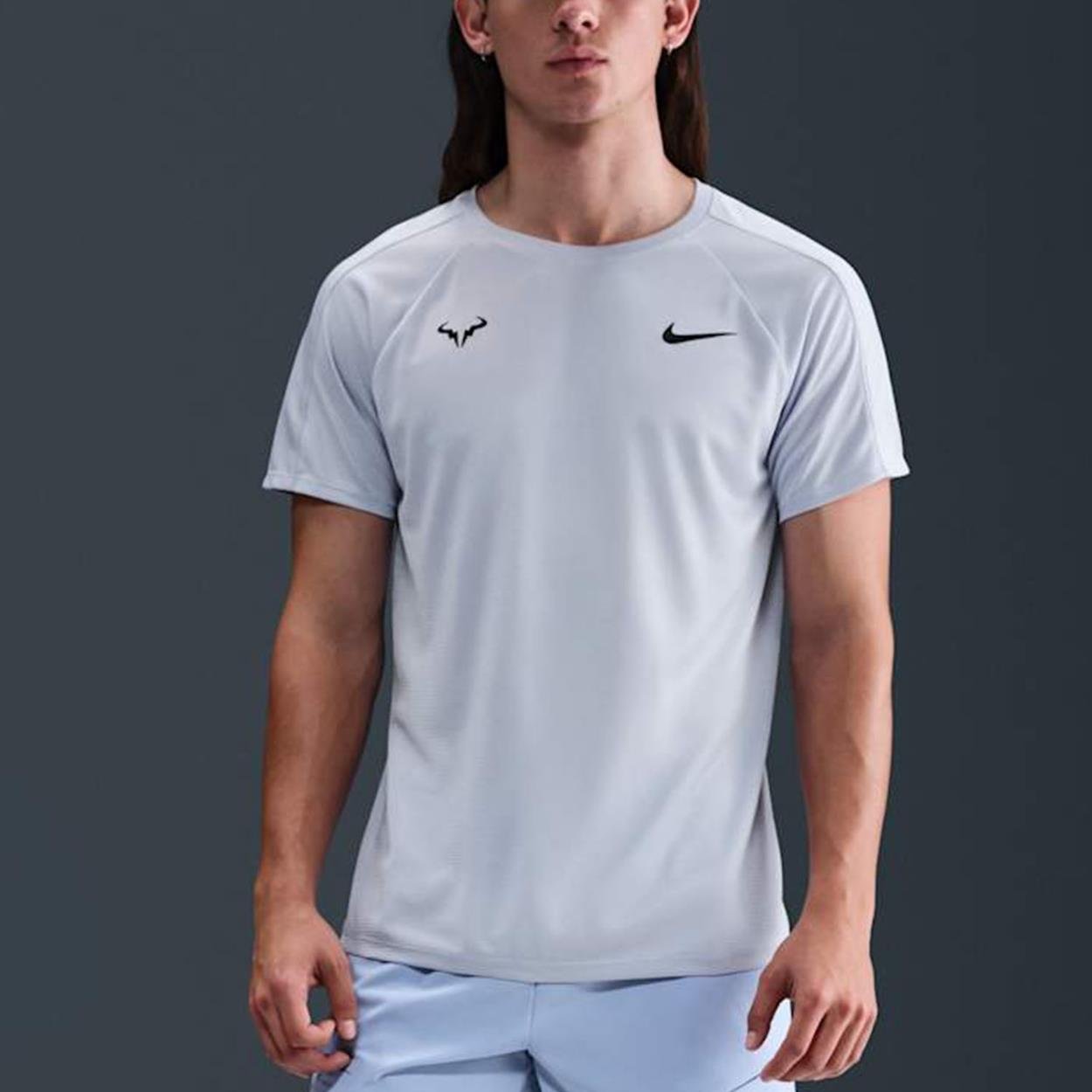Rafa Nike Dri-FIT ADV Tenis T-Shirt - Gri Mavi