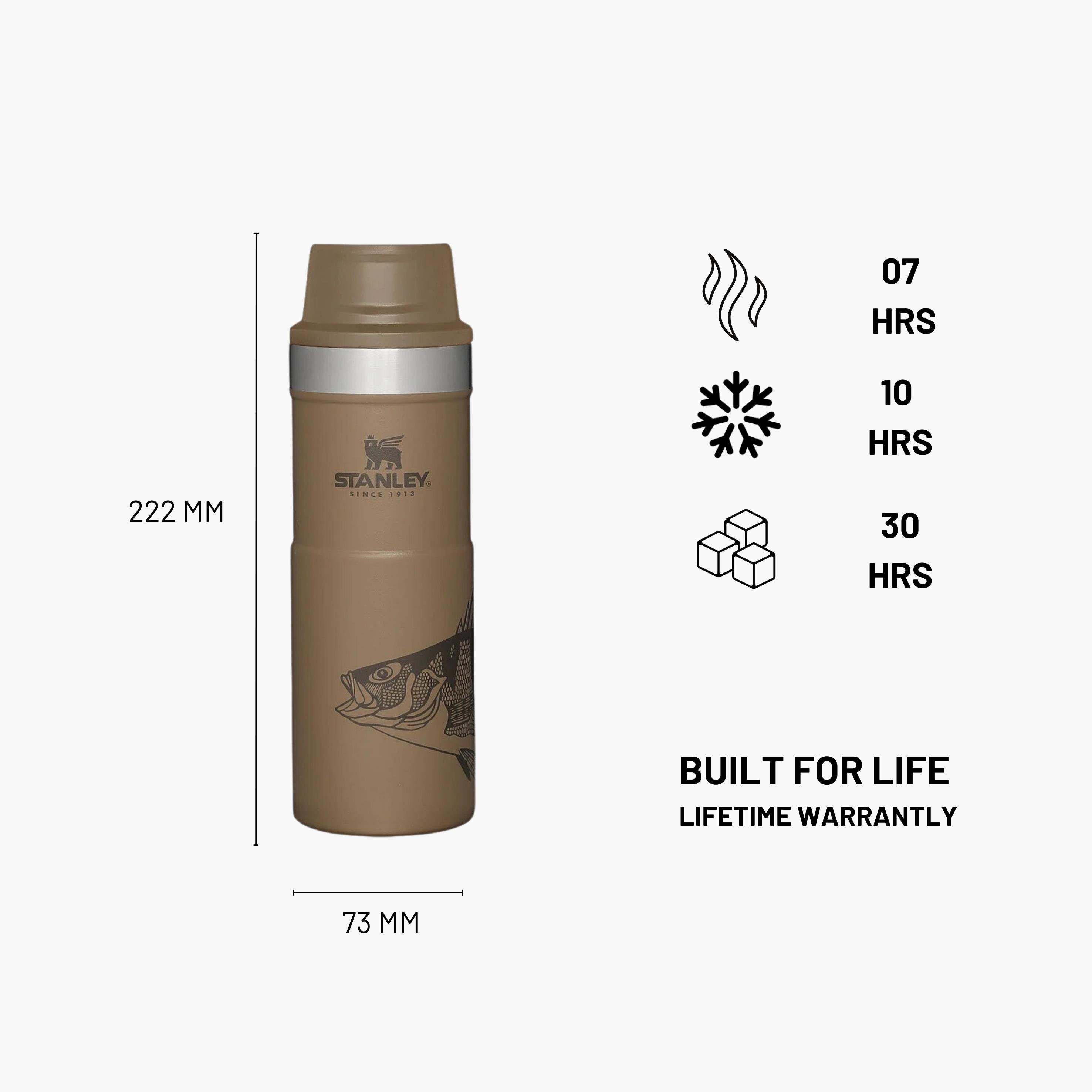 Stanley Klasik Trigger-Action Termos Bardak 0,47 Lt - Balık Desenli