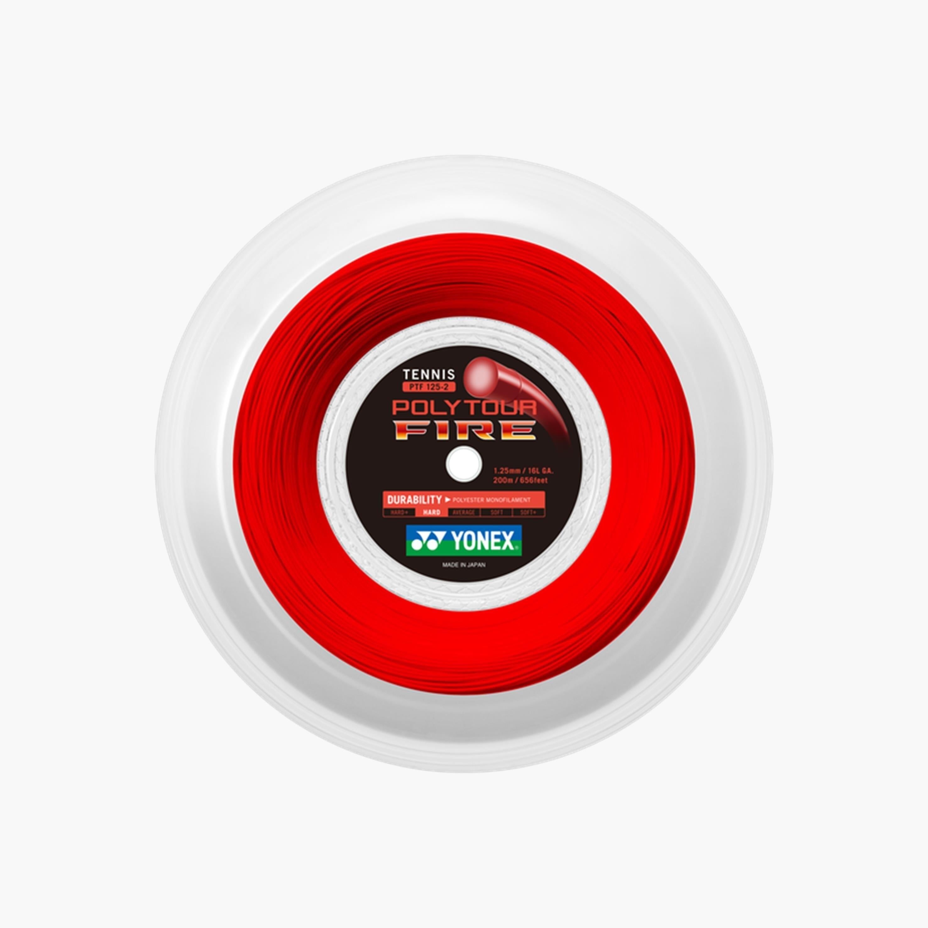 Yonex Polytour Fire 125 200M Roll String - Kırmızı