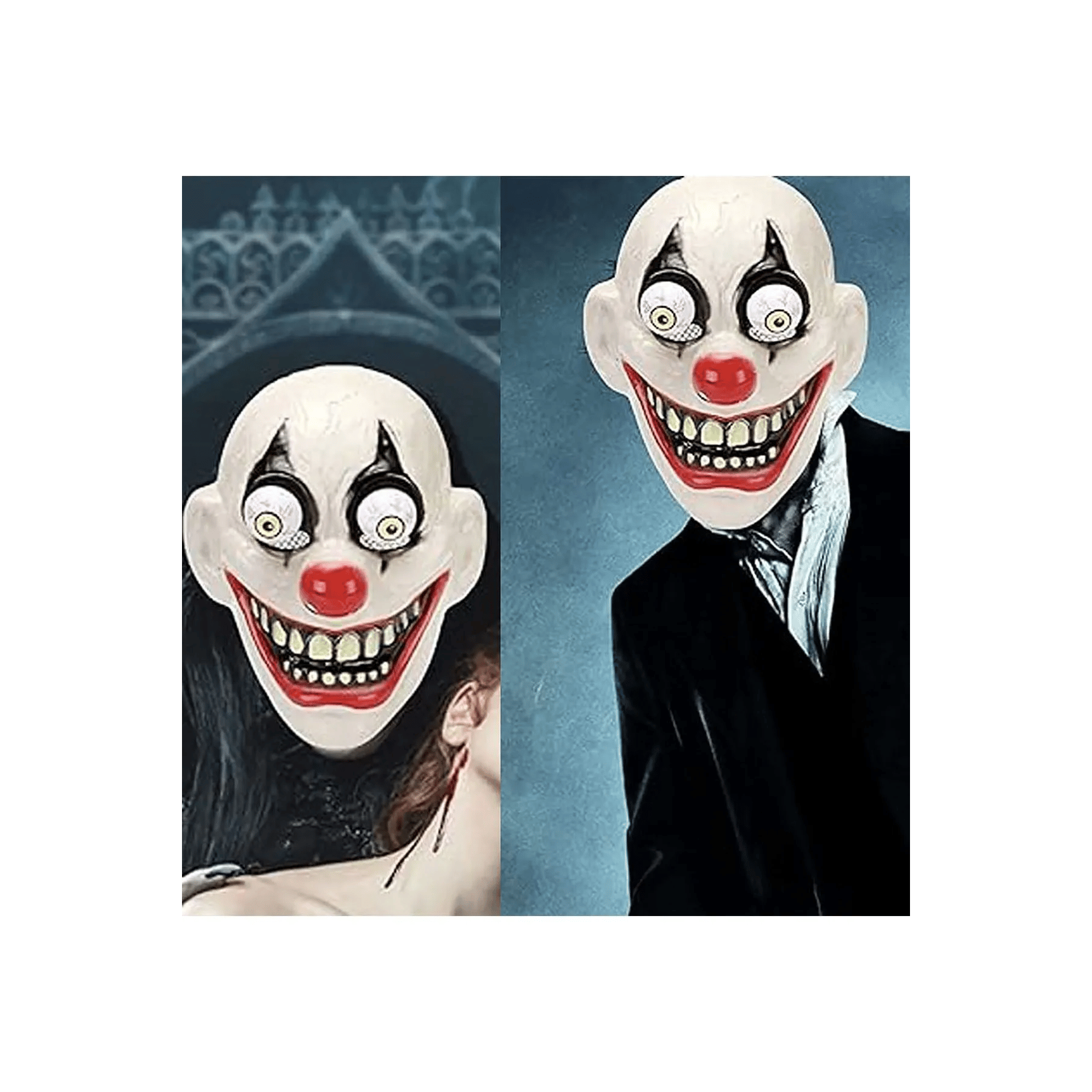  Halloween Maske Pörtlek Göz, fırlayan göz, Palyaço modeli-Cadılar Bayramı Maskesi, Korkunç maskeler 24*22cm