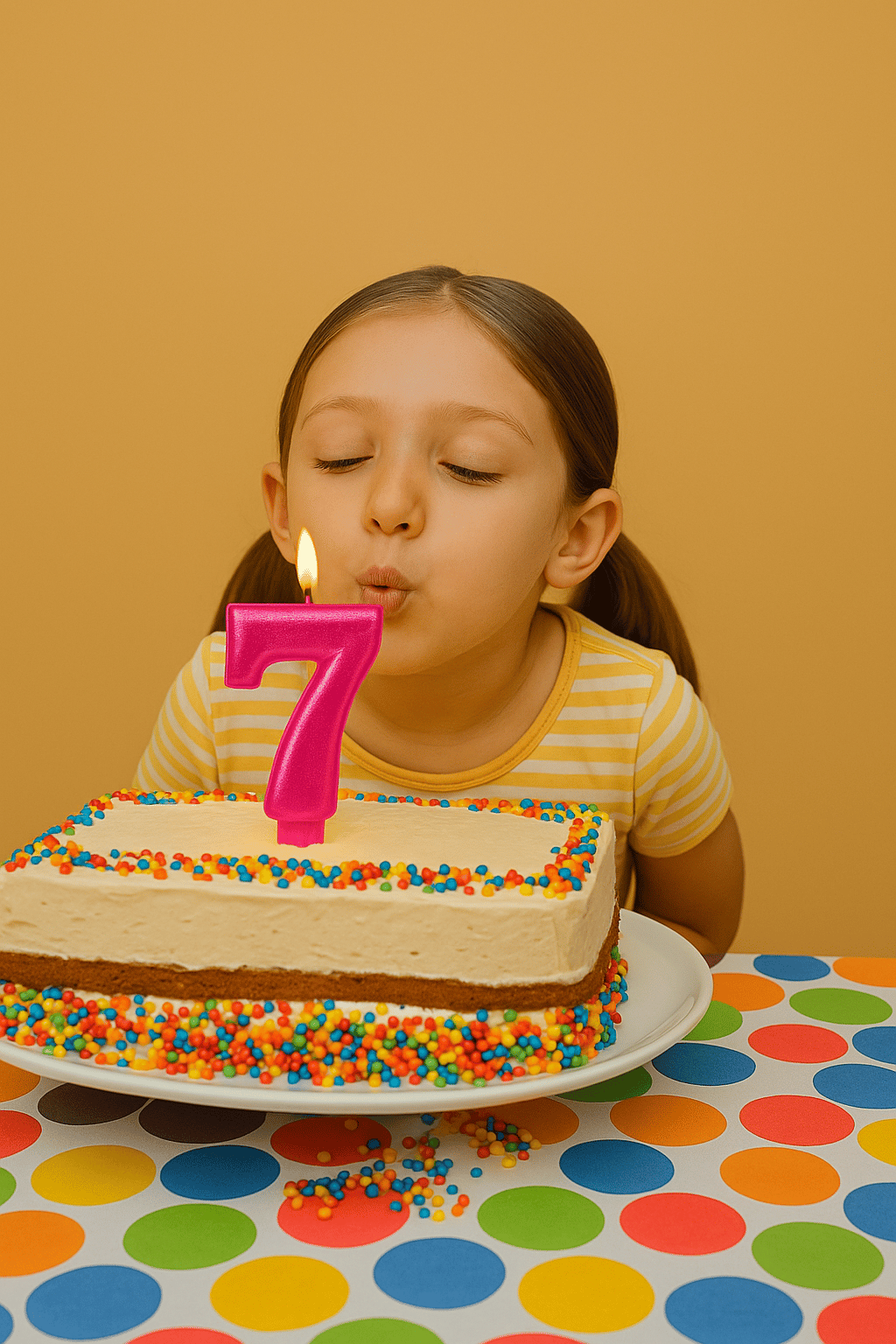  Mum Fuşya Pembe ışıltılı 7 Yaş mumu Koyu Pembe 8cm büyük doğum günü mumu  