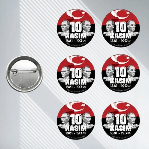 10 Kasım Atatürk'ü anma yaka çanta rozeti 6 li paket Atatürk' ü anma törenleri ölüm yıldönümü törenleri