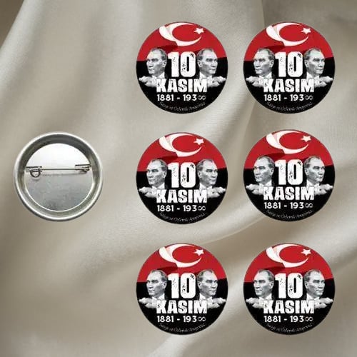 10 Kasım Atatürk'ü anma yaka çanta rozeti 6 li paket Atatürk' ü anma törenleri ölüm yıldönümü törenleri