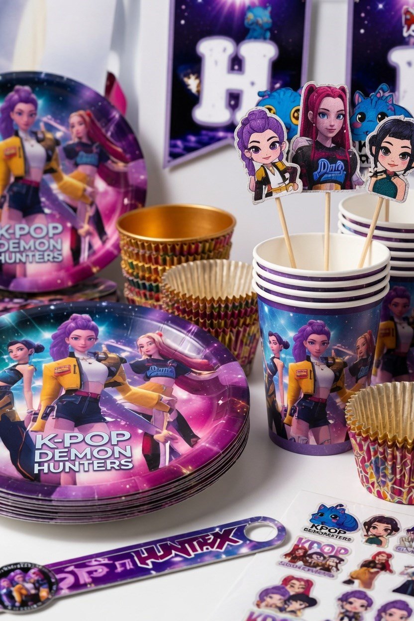 100 Parçalı Dev K-pop Hunter-x Doğum Günü Parti Seti